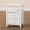 Baxton Studio Karsen ModernWhite Finished Wood 2-Drawer Nightstand 199-12246-ZORO - alternate 3